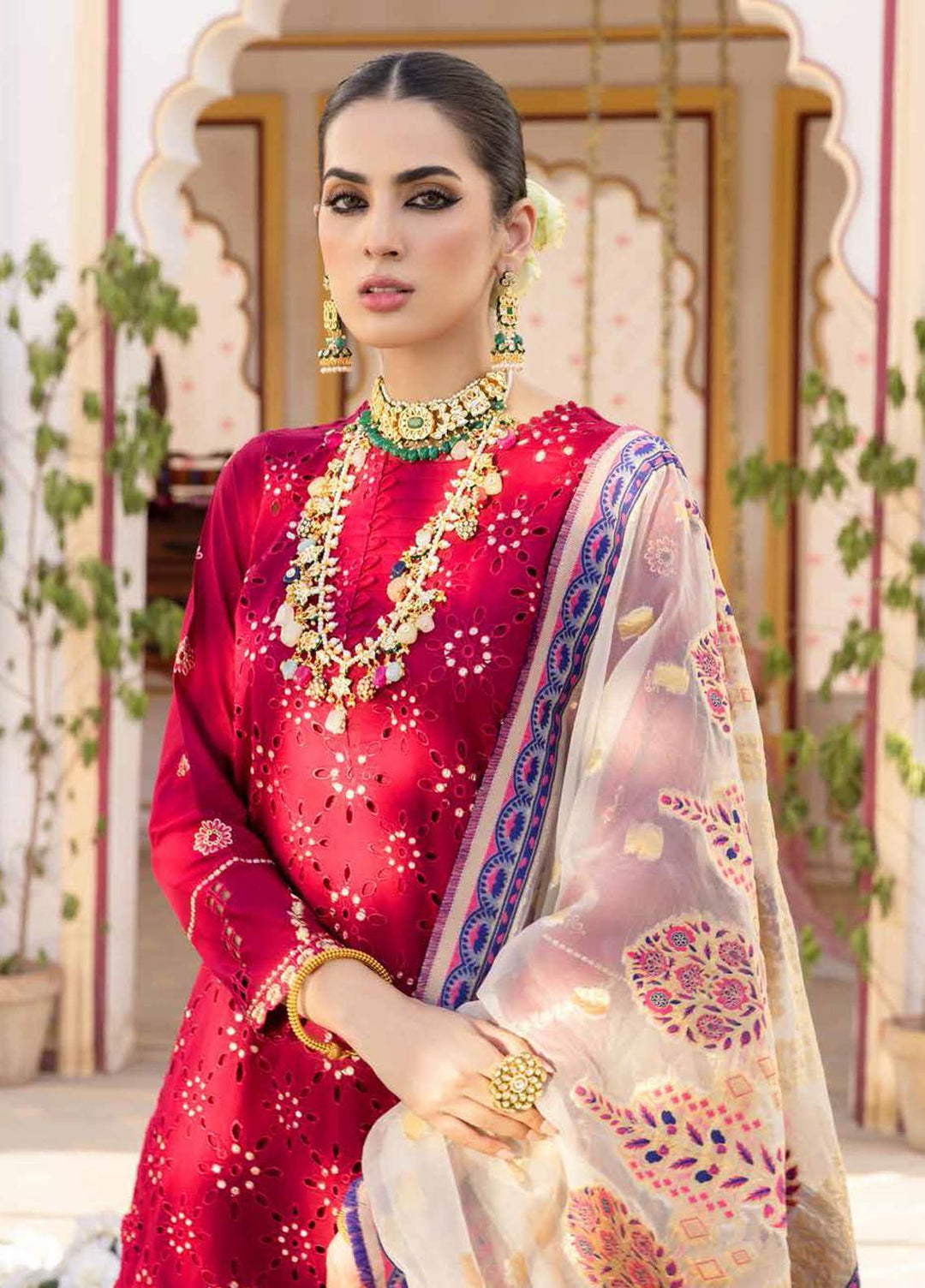 Chandni By Nureh Embroidered Lawn Suits Unstitched 3 Piece NU22C NF-36 - Eid Collection