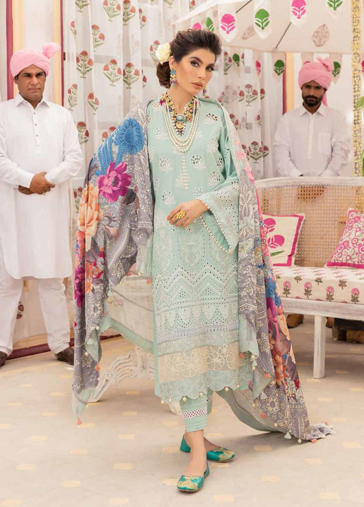 Chandni By Nureh Embroidered Lawn Suits Unstitched 3 Piece NU22C NF-37 - Eid Collection