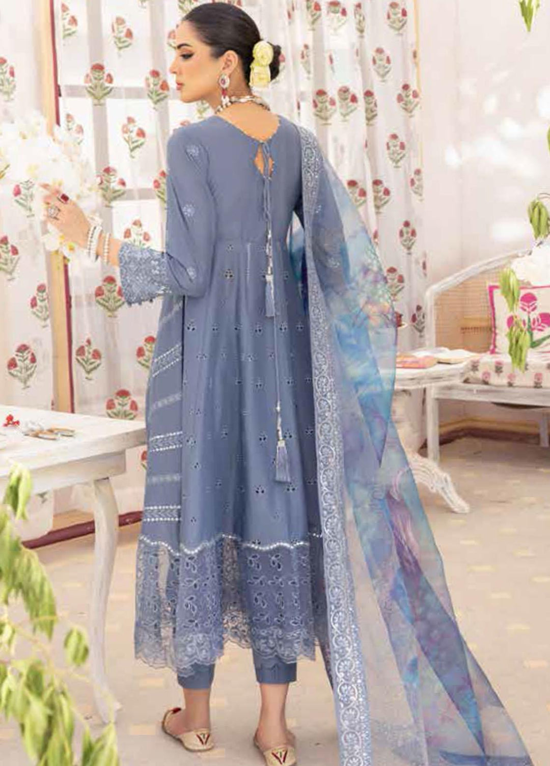 Chandni By Nureh Embroidered Lawn Suits Unstitched 3 Piece NU22C NF-39 - Eid Collection