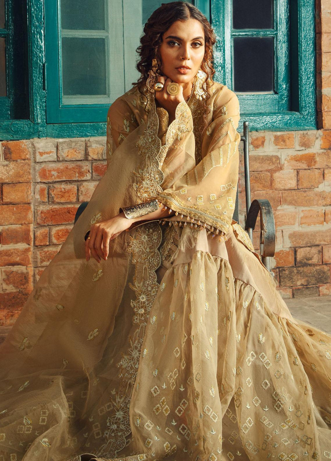 Chandni By Surmai Embroidered Organza Suits Unstitched 3 Piece SUR21C SWC-05 Mehr - Wedding Collection