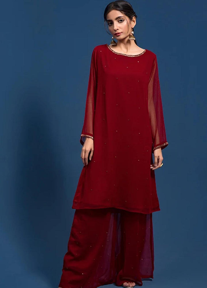 Change Festive Pret  Chiffon 2 Piece Suit CK2336 Maroon