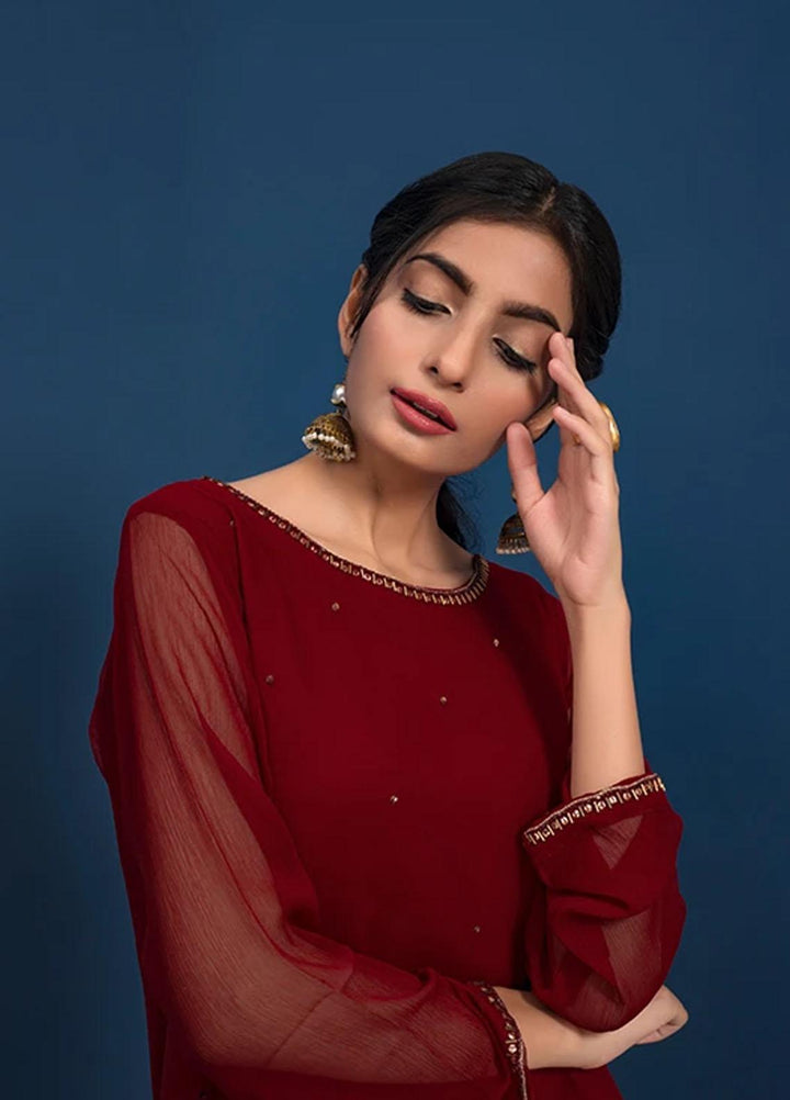 Change Festive Pret  Chiffon 2 Piece Suit CK2336 Maroon