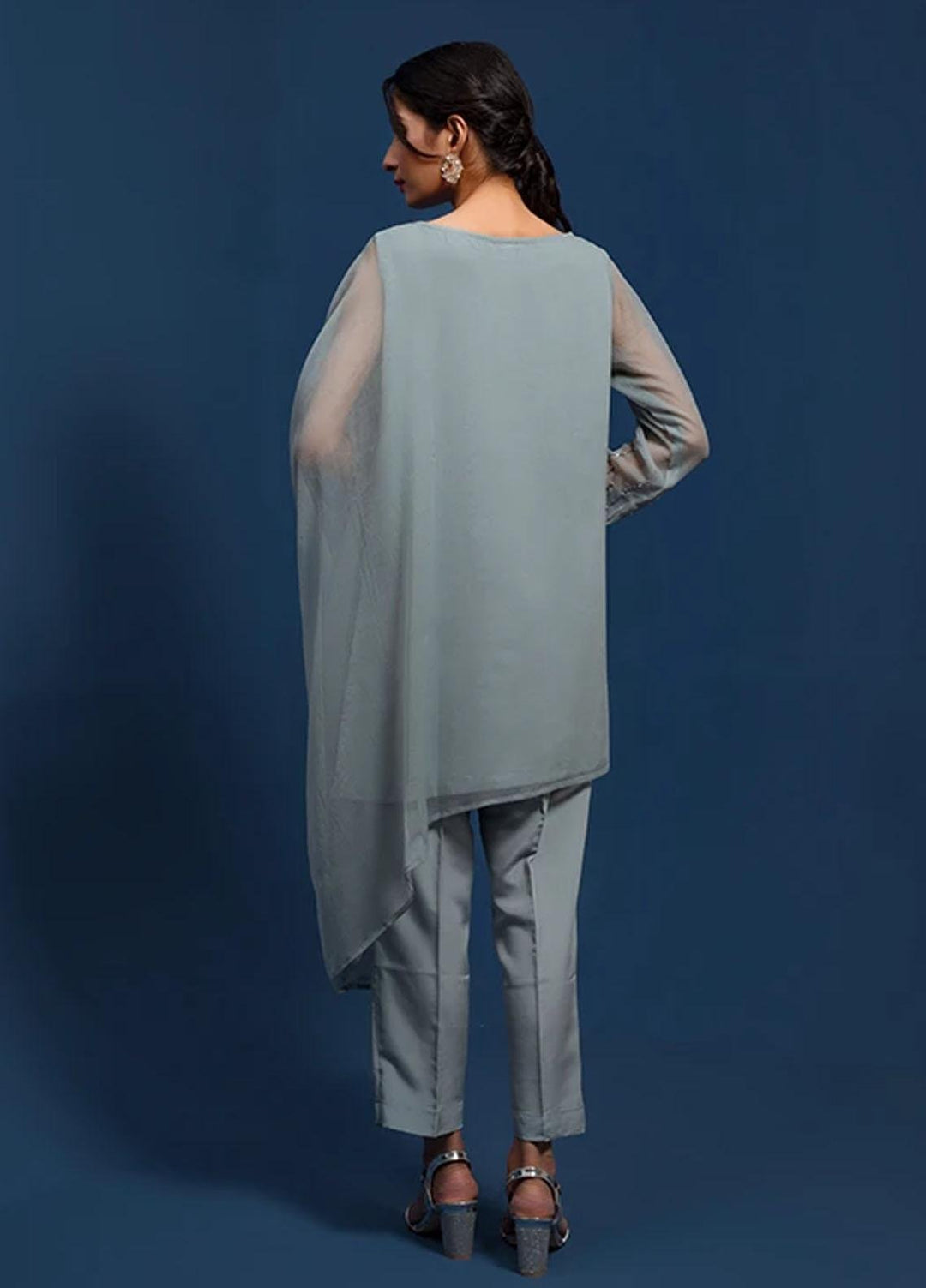 Change Festive Pret  Chiffon 2 Piece Suit CK2350 Ash Blue