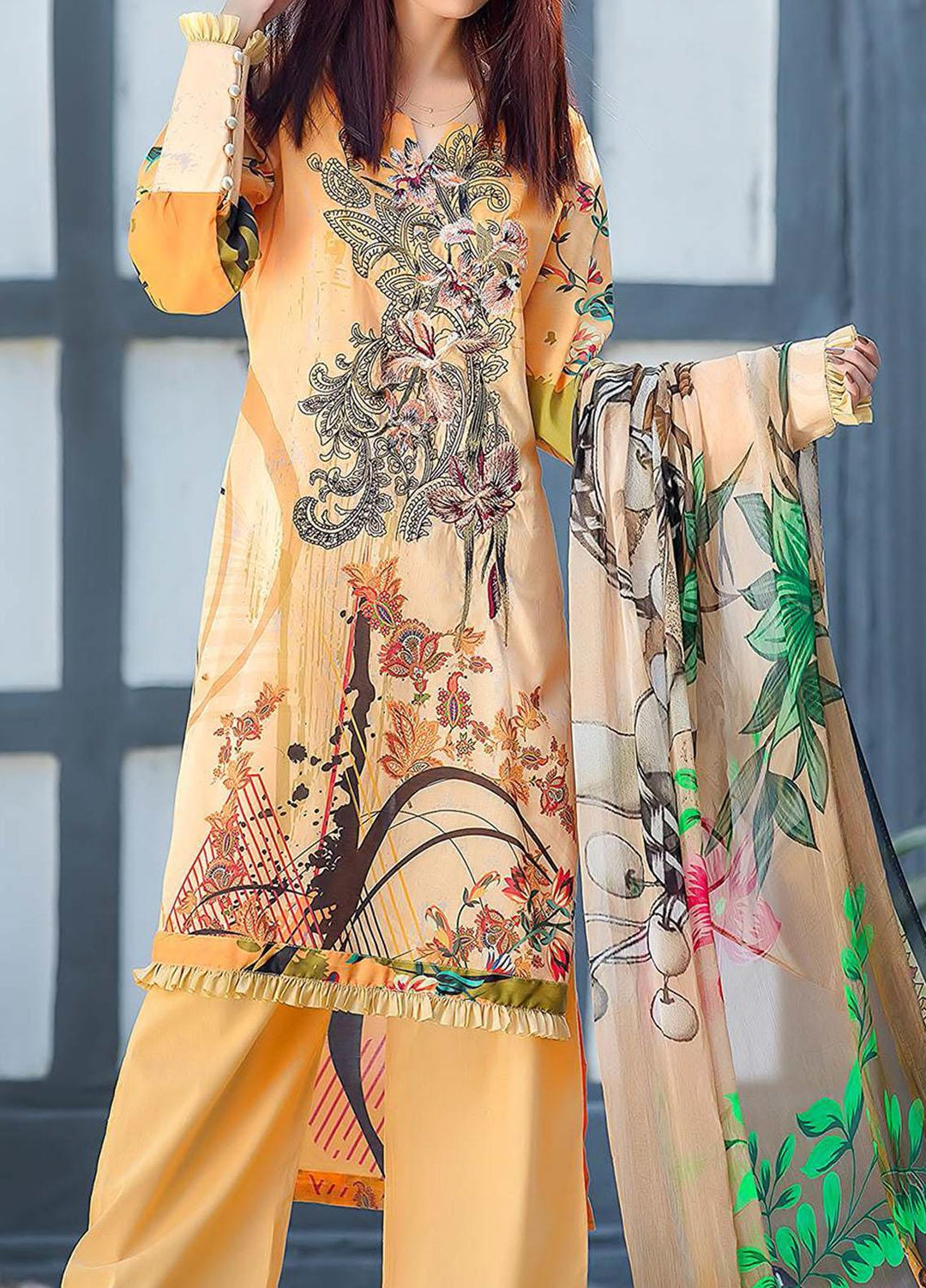 Kashish By Change Embroidered Lawn Suits Unstitched 3 Piece CG21K CL-027 - Summer Collection