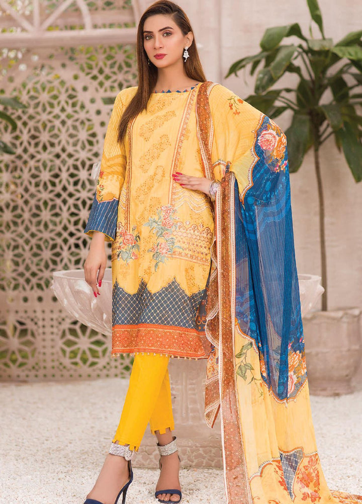 Change Embroidered Lawn Suits Unstitched 3 Piece CG21SR D-12 - Summer Collection