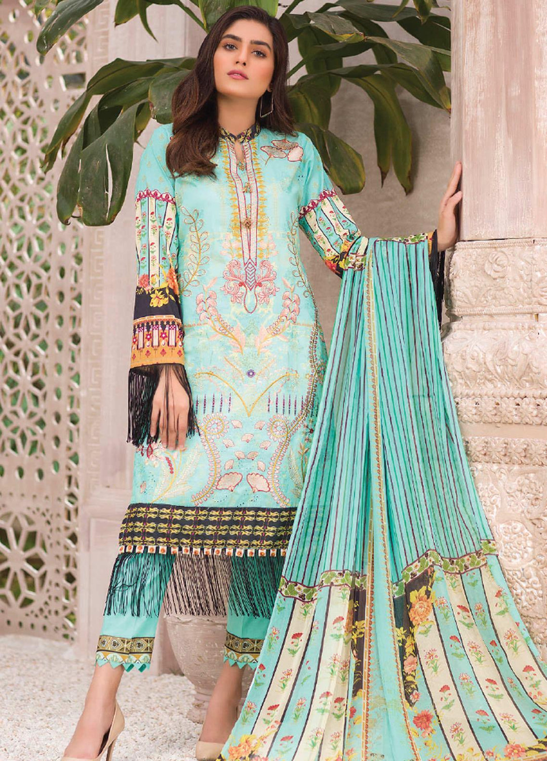 Change Embroidered Lawn Suits Unstitched 3 Piece CG21SR D-18 - Summer Collection