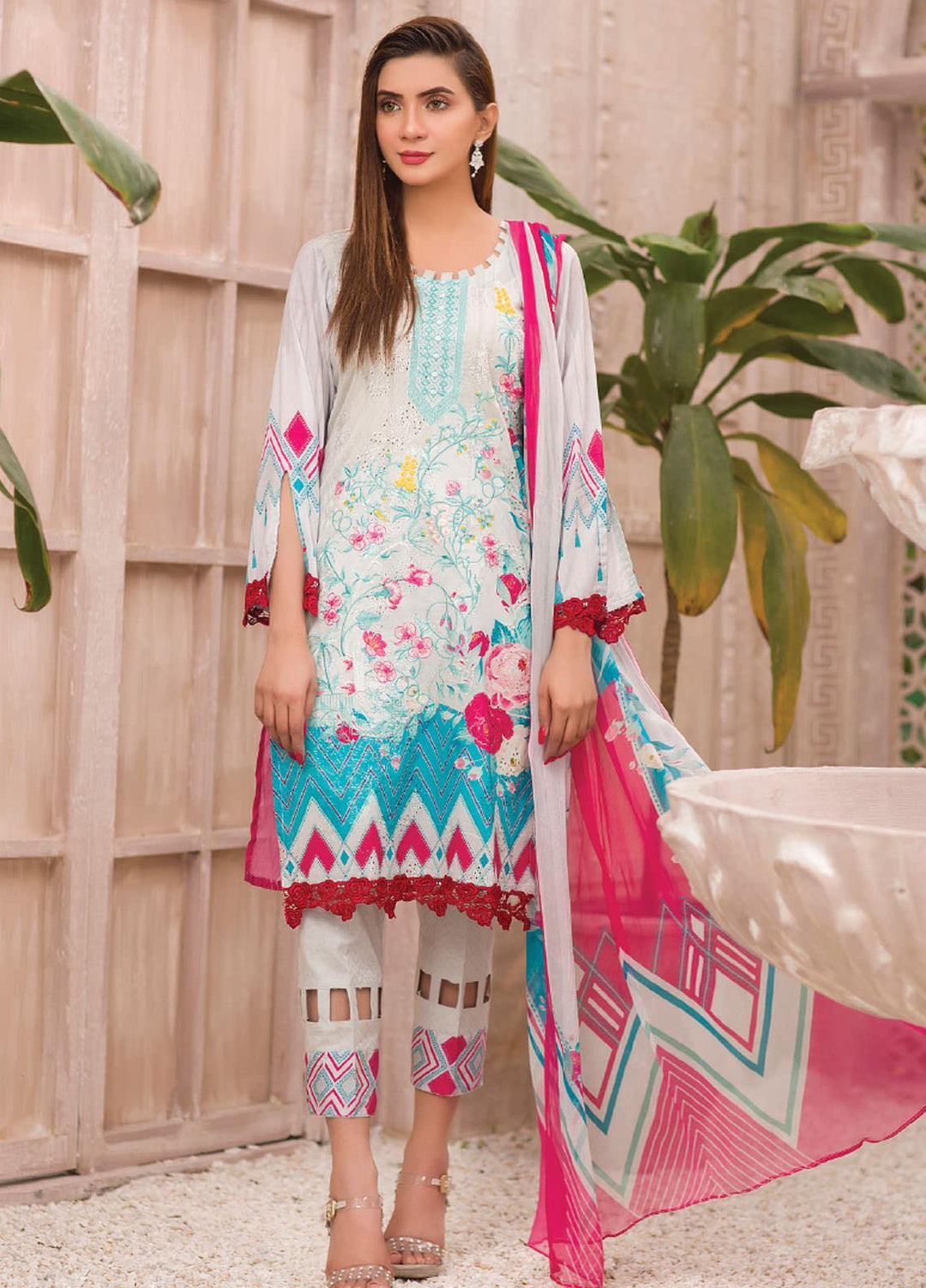 Change Embroidered Lawn Suits Unstitched 3 Piece CG21SR D-19 - Summer Collection