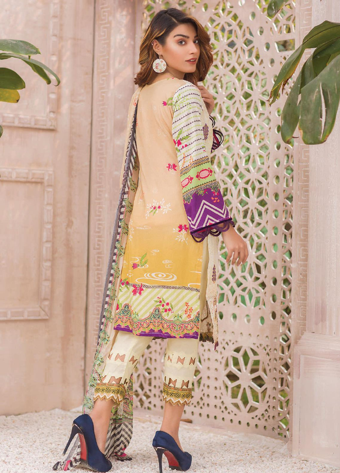 Change Embroidered Lawn Suits Unstitched 3 Piece CG21SR D-20 - Summer Collection