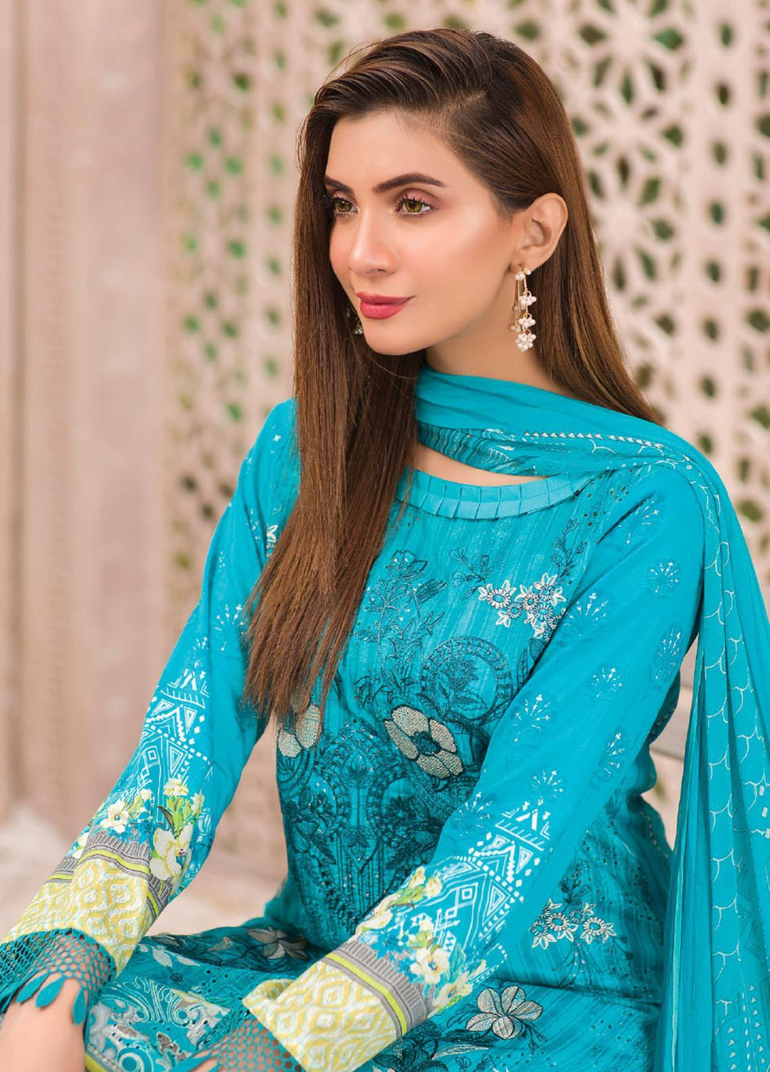 Change Embroidered Lawn Suits Unstitched 3 Piece CG21SR D-22 - Summer Collection