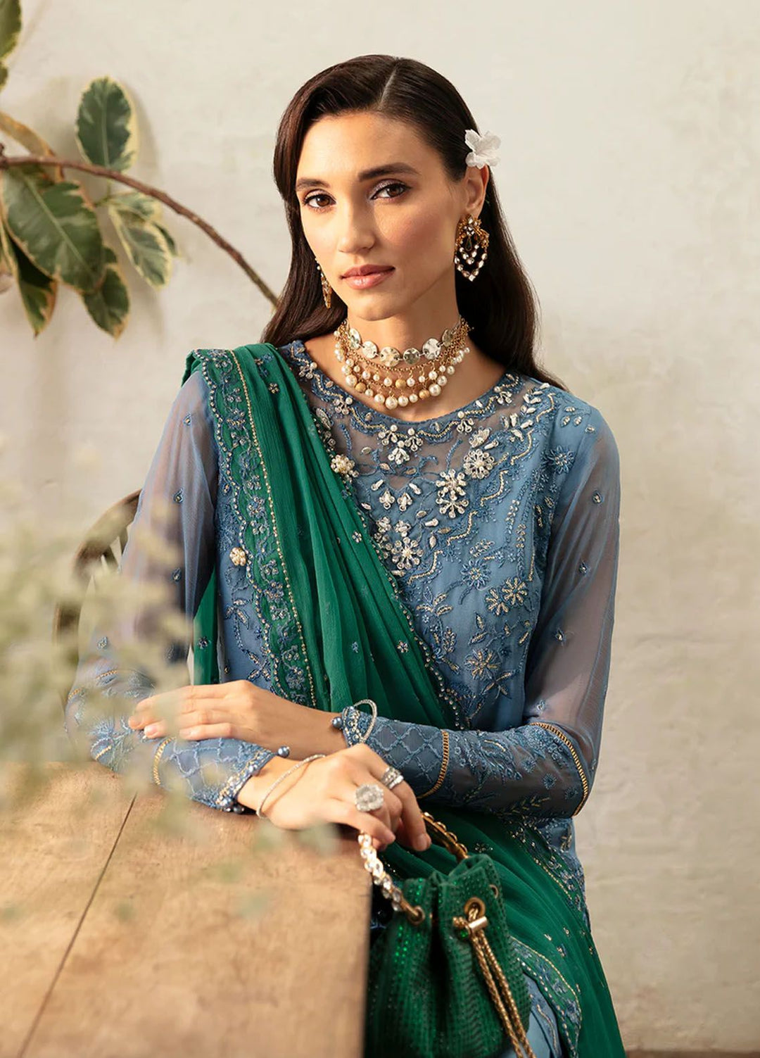 Chant D lAmour by Gulaal Embroidered Chiffon Suits Unstitched 4 Piece GL24CD D-02 Helia - Luxury Collection