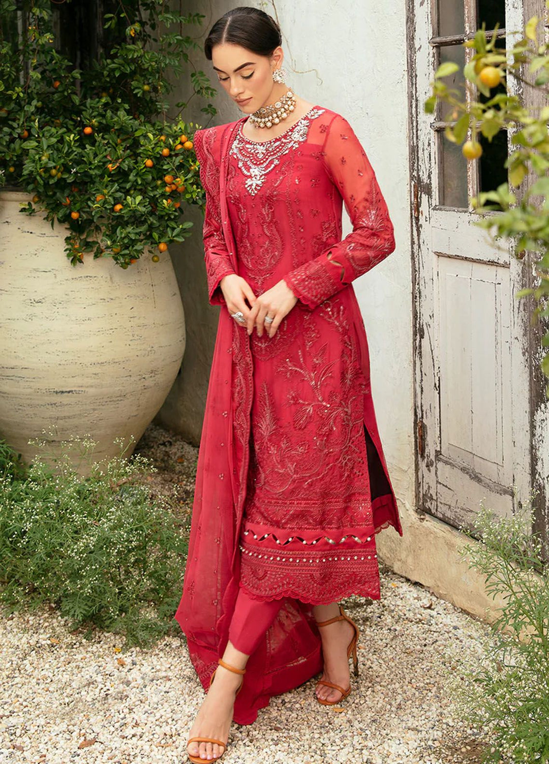 Chant D lAmour by Gulaal Embroidered Chiffon Suits Unstitched 4 Piece GL24CD D-03 Ulmaria - Luxury Collection