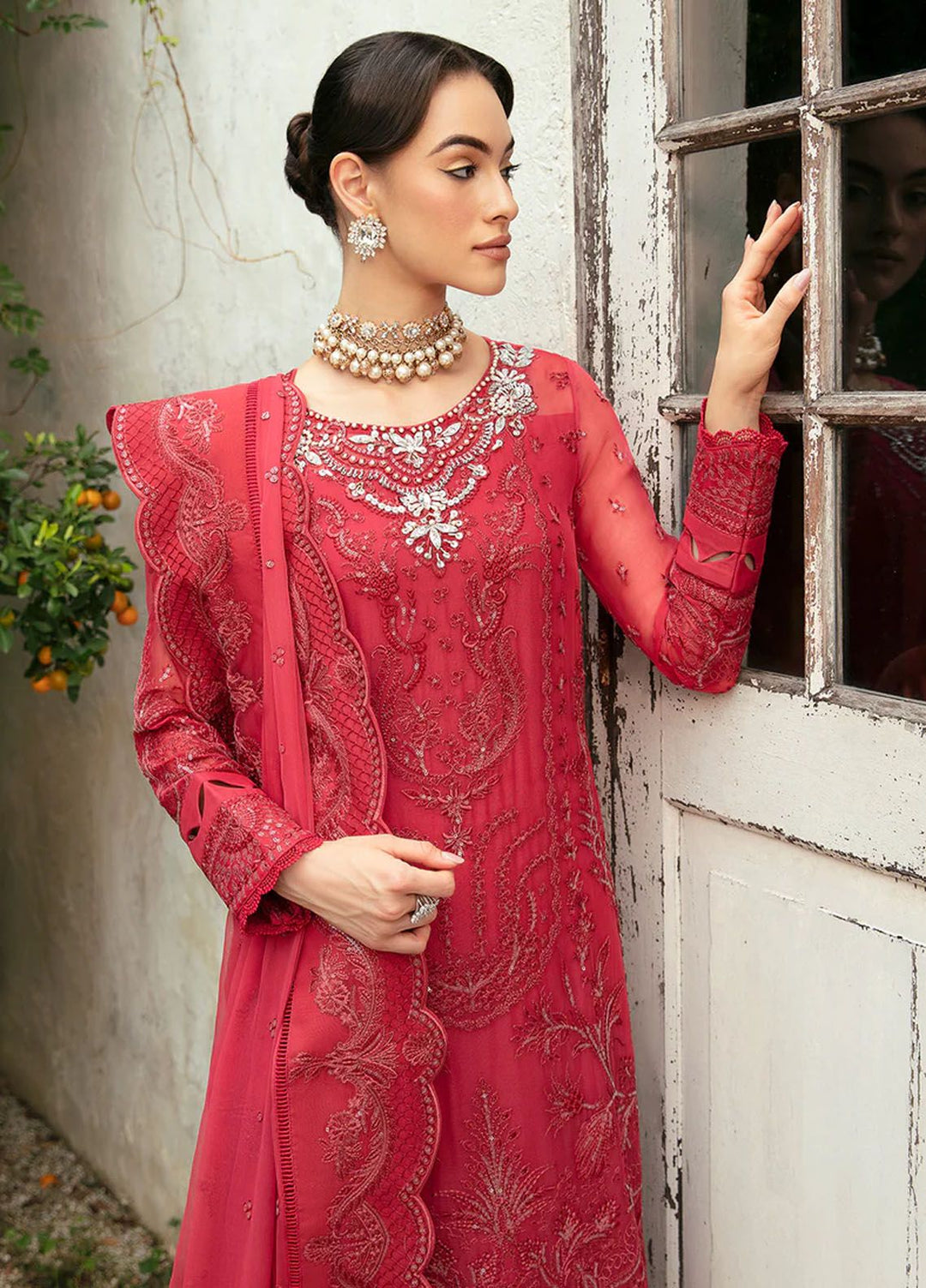 Chant D lAmour by Gulaal Embroidered Chiffon Suits Unstitched 4 Piece GL24CD D-03 Ulmaria - Luxury Collection