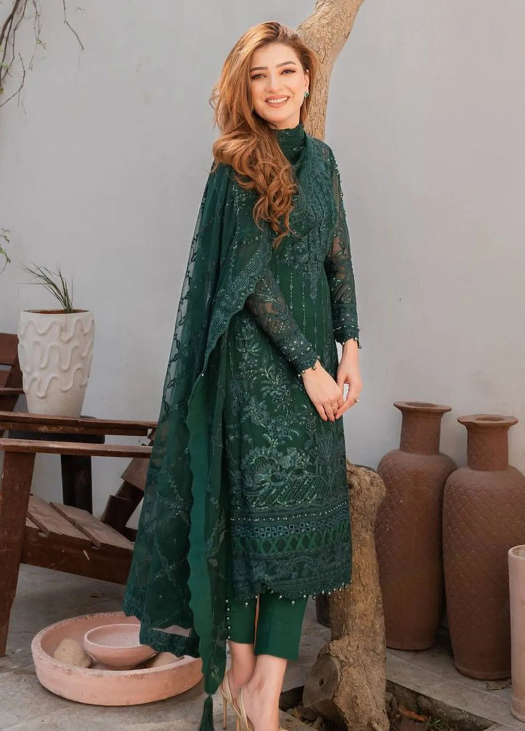 Chant D lAmour by Gulaal Embroidered Chiffon Suits Unstitched 4 Piece GL24CD D-05 Cassia - Luxury Collection