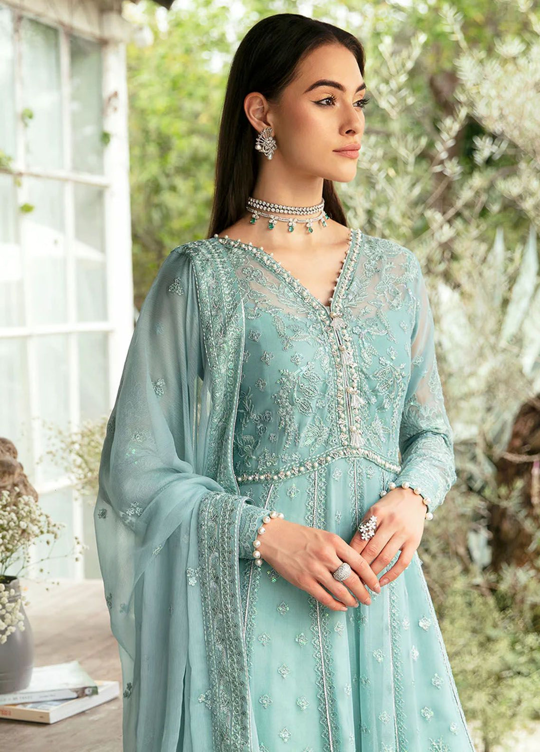 Chant D lAmour by Gulaal Embroidered Chiffon Suits Unstitched 4 Piece GL24CD D-06 Iveria - Luxury Collection