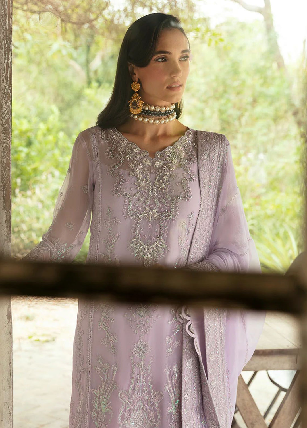 Chant D lAmour by Gulaal Embroidered Chiffon Suits Unstitched 4 Piece GL24CD D-07 Viola - Luxury Collection