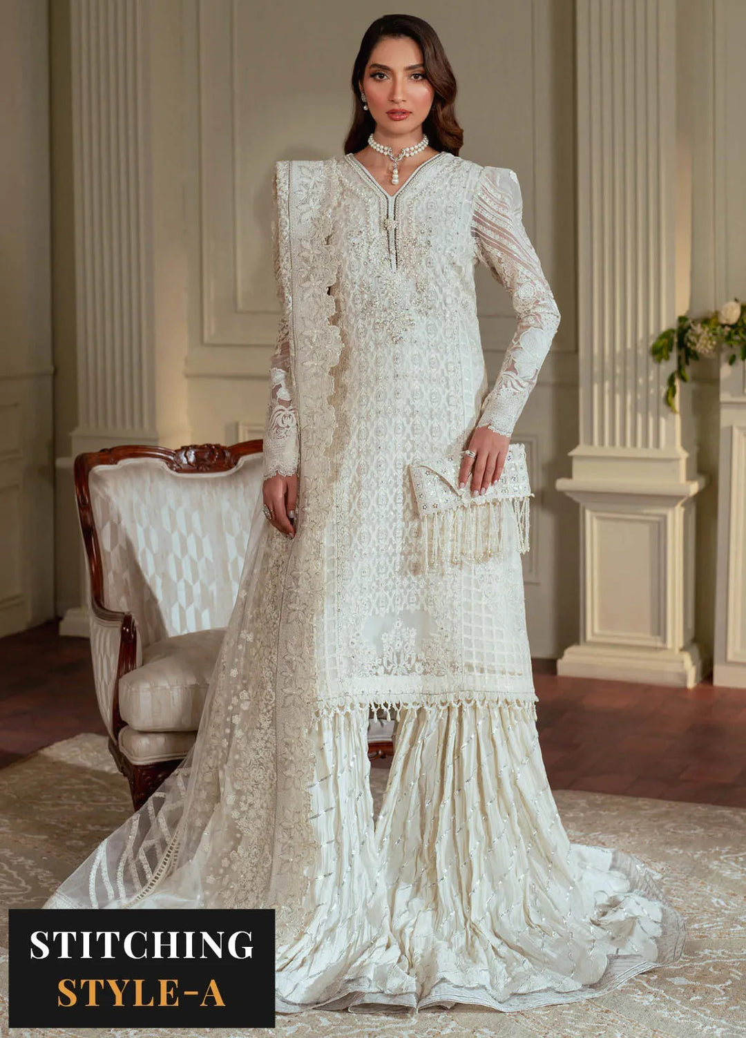 Chantelle by Baroque Embroidered Chiffon Suits Unstitched 3 Piece BQ24CL EC 02 - Luxury Collection