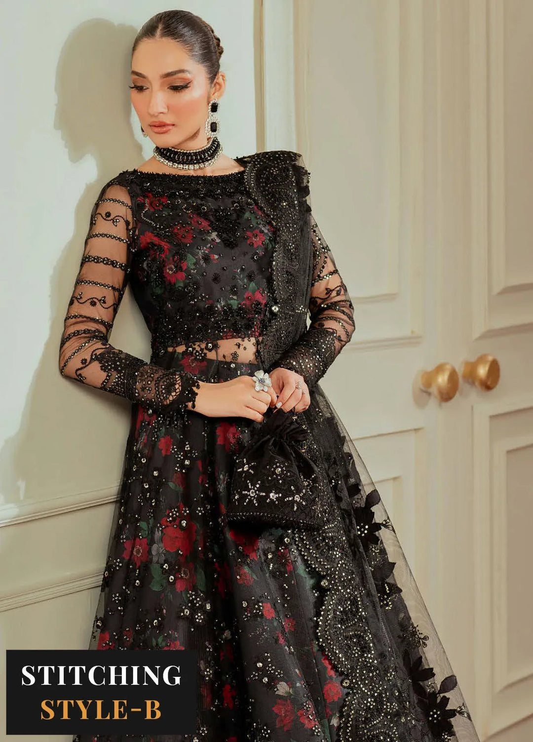 Chantelle by Baroque Unstitched Embroidered Net 3 Piece Suit BQ26UCF V13-D05 - Festive Collection