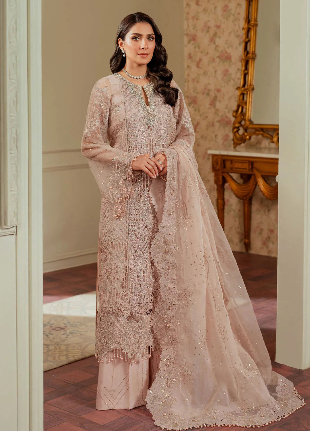 Chantelle by Baroque Unstitched Embroidered Organza 3 Piece Suit BQ26UCF V13-D04 - Festive Collection
