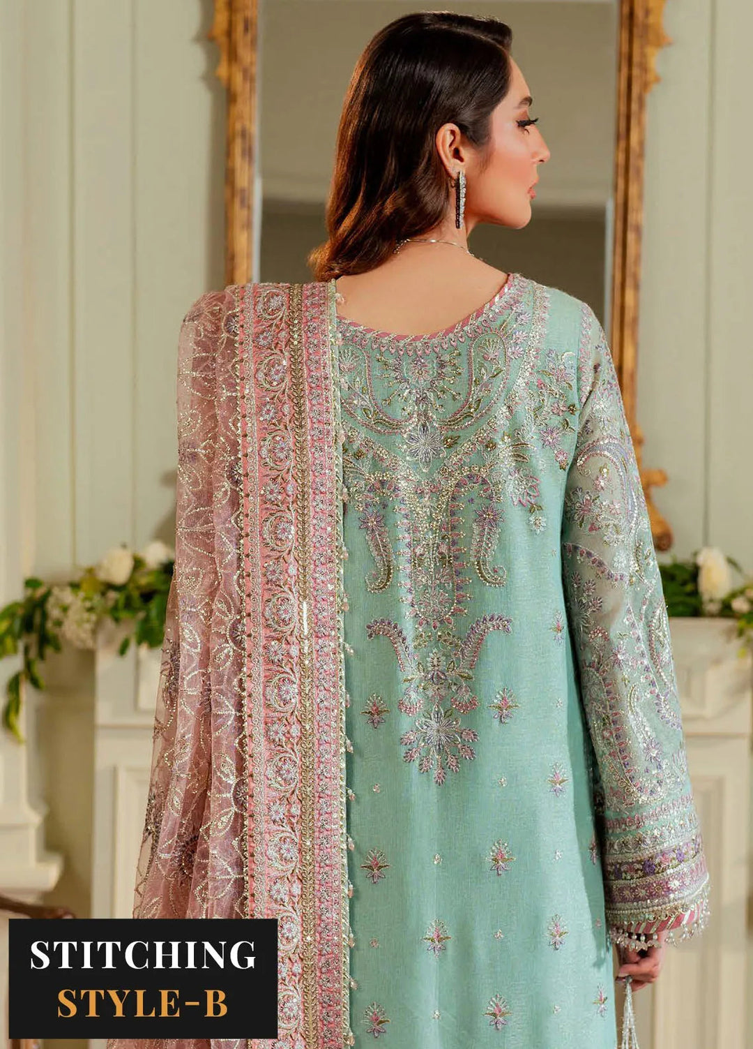Chantelle by Baroque Embroidered Zari Net Suits Unstitched 3 Piece BQ24CL EC 08 - Luxury Collection