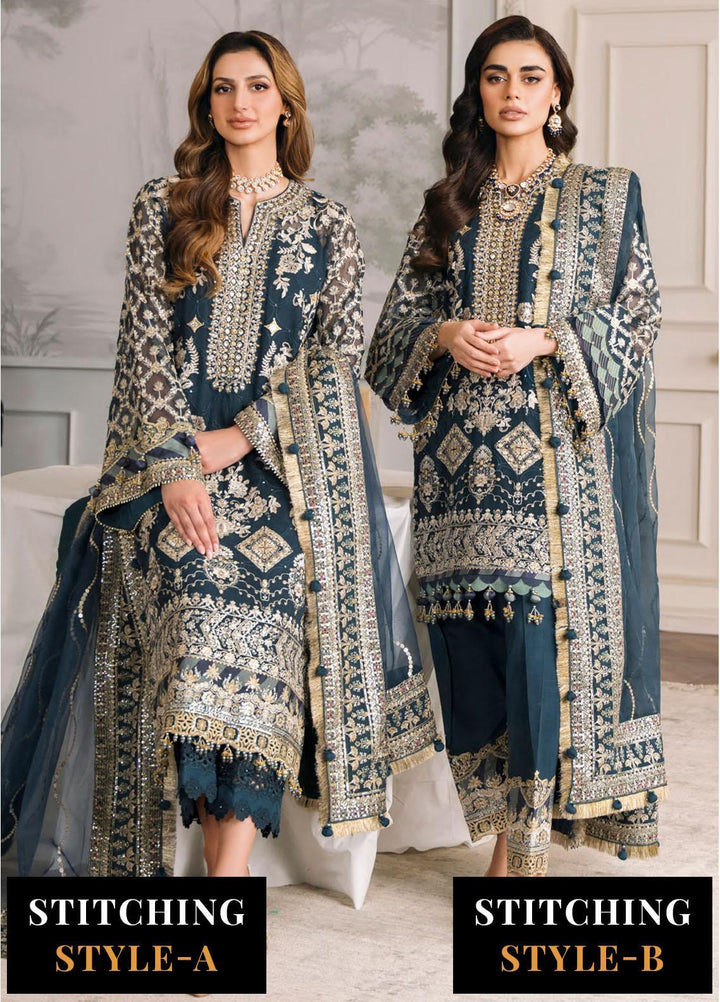 Chantelle By Baroque Embroidered Chiffon Suits Unstitched 3 Piece BQ24CH EC 01 - Luxury Collection