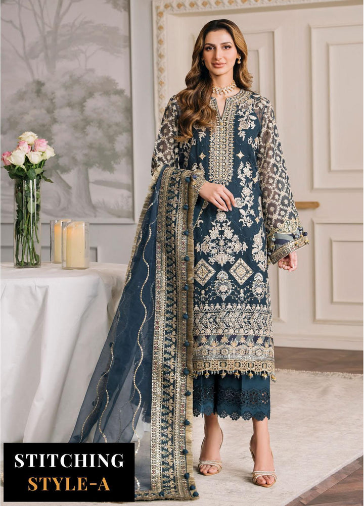 Chantelle By Baroque Embroidered Chiffon Suits Unstitched 3 Piece BQ24CH EC 01 - Luxury Collection