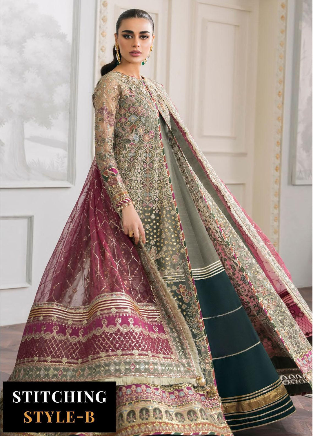 Chantelle By Baroque Embroidered Net Suits Unstitched 3 Piece BQ24CH EC 02 - Luxury Collection