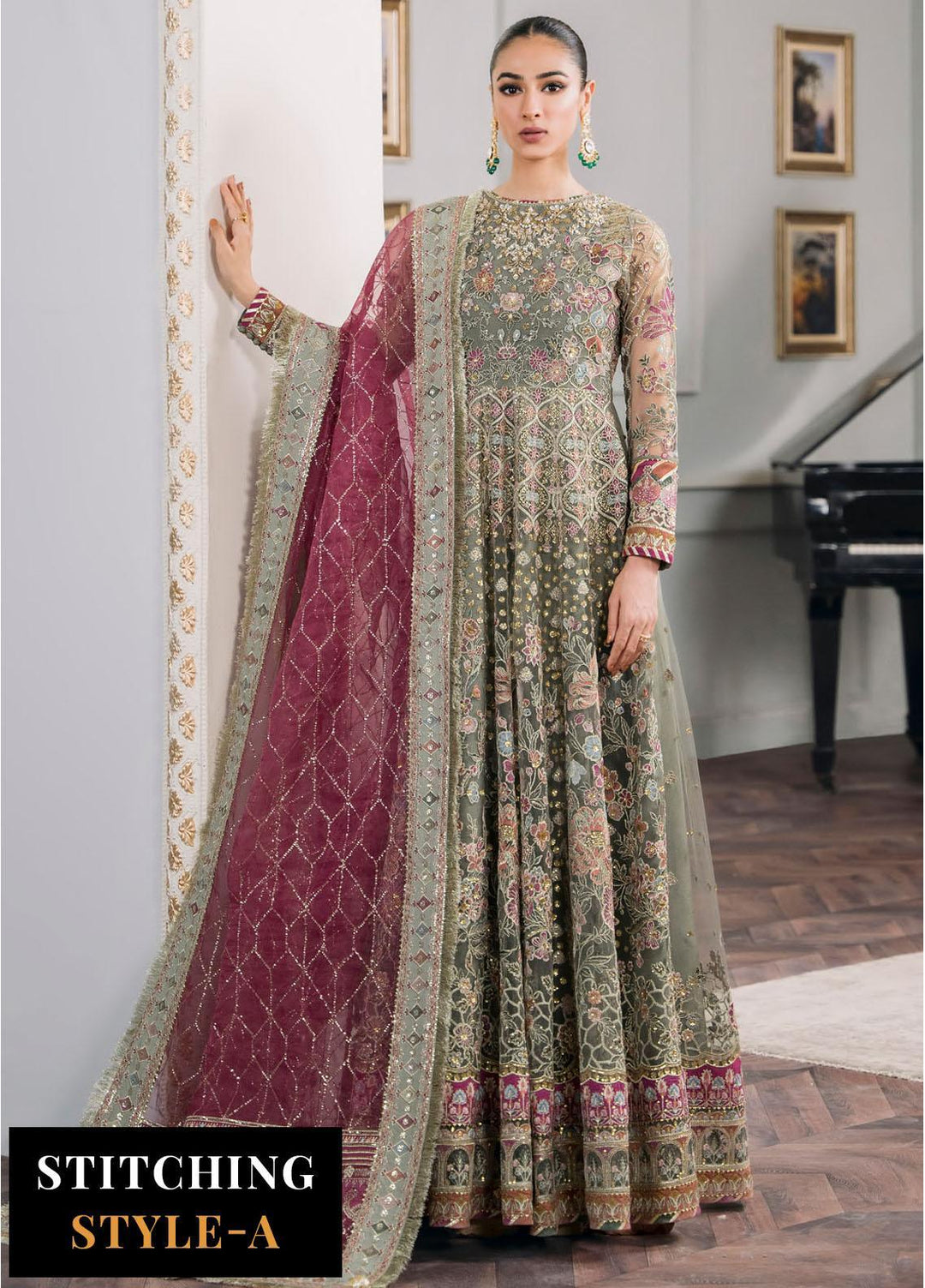 Chantelle By Baroque Embroidered Net Suits Unstitched 3 Piece BQ24CH EC 02 - Luxury Collection