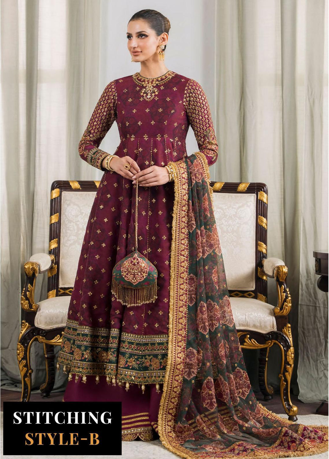 Chantelle By Baroque Embroidered Chiffon Suits Unstitched 3 Piece BQ24CH EC 03 - Luxury Collection