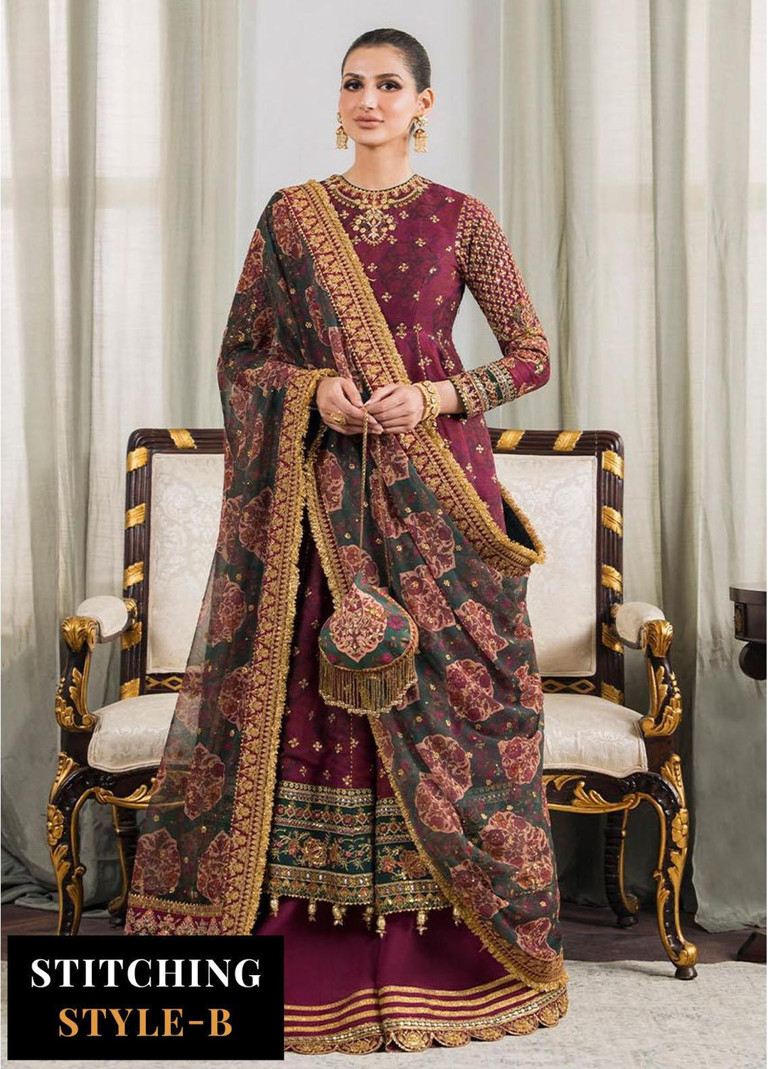 Chantelle By Baroque Embroidered Chiffon Suits Unstitched 3 Piece BQ24CH EC 03 - Luxury Collection