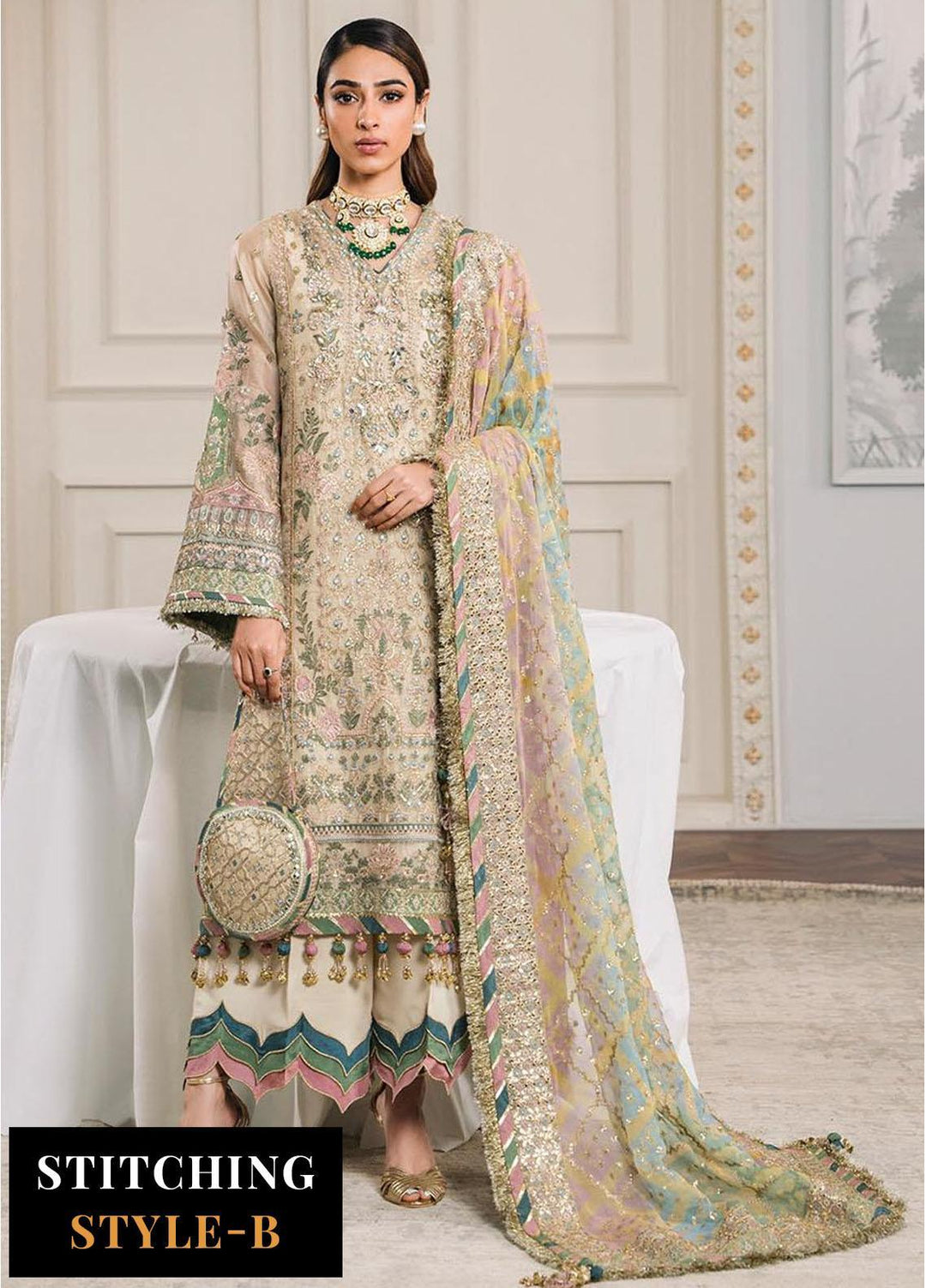 Chantelle By Baroque Embroidered Missouri Suits Unstitched 3 Piece BQ24CH EC 04 - Luxury Collection