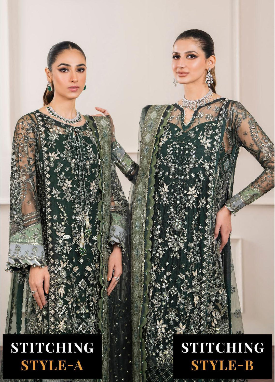Chantelle by Baroque Unstitched Embroidered Net 3 Piece Suit BQ26UCF CH12-D05 - Festive Collection