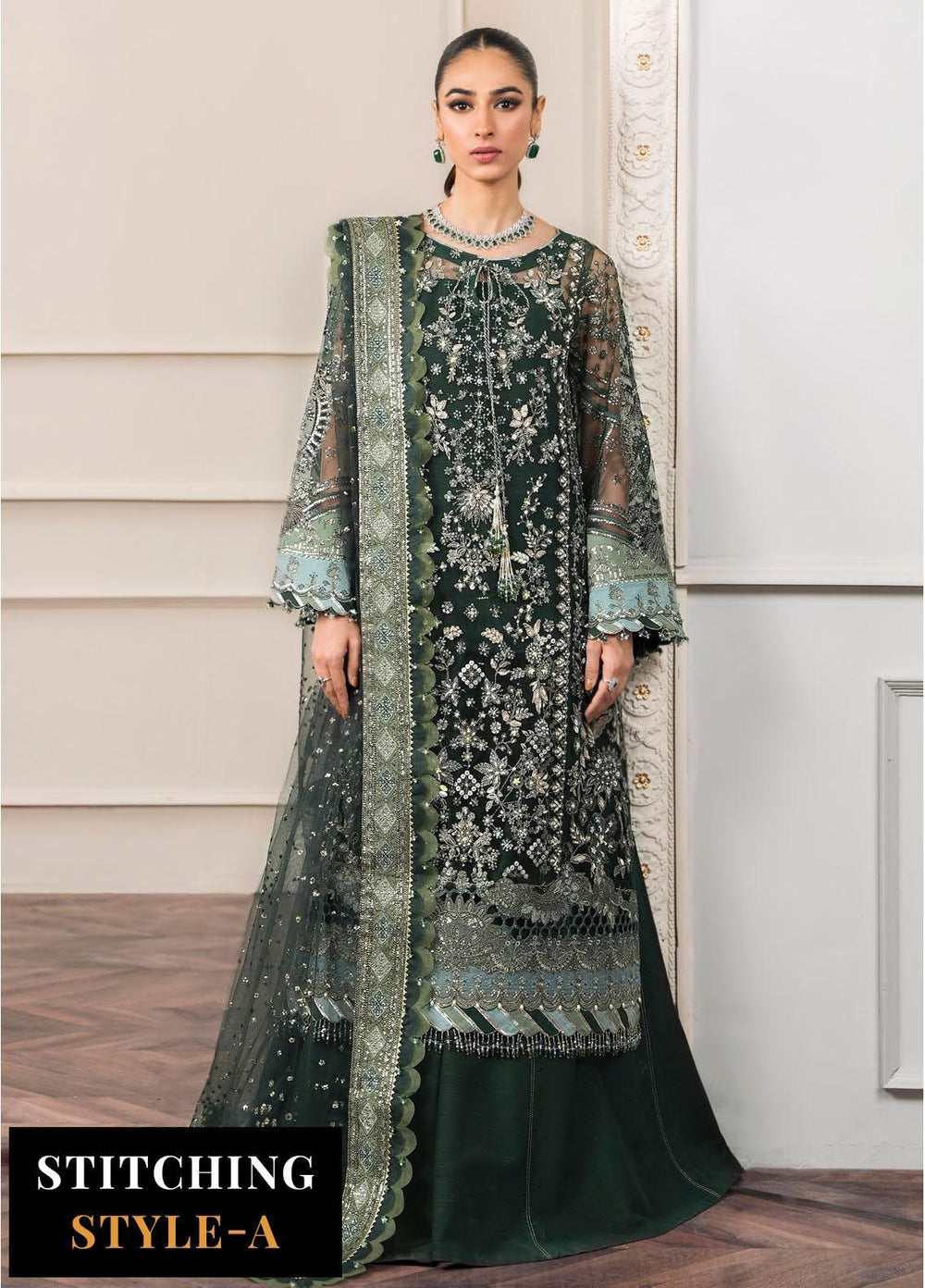 Chantelle by Baroque Unstitched Embroidered Net 3 Piece Suit BQ26UCF CH12-D05 - Festive Collection