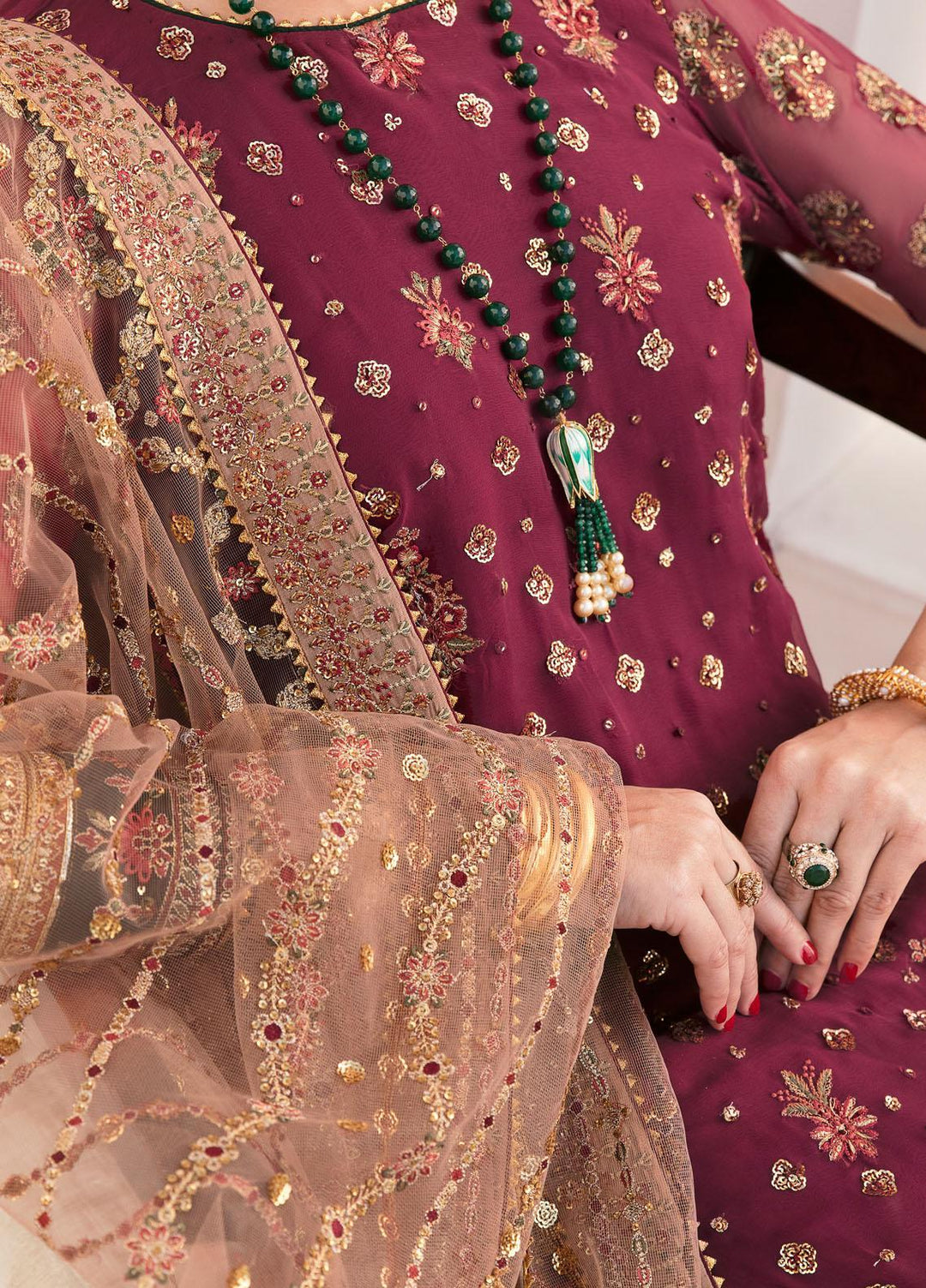 Chantelle by Baroque Unstitched Embroidered Chiffon 3 Piece Suit BQ26UCF CH11-D02 - Festive Collection