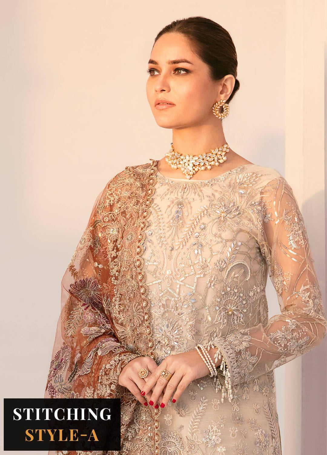 Chantelle By Baroque Embroidered Net Suits Unstitched 3 Piece BQ23CH BQU-CH11-D03 - Luxury Formal Collection