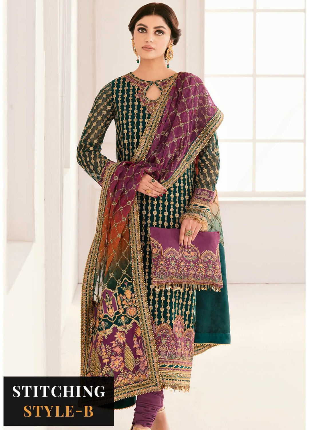 Chantelle By Baroque Embroidered Chiffon Suits Unstitched 3 Piece BQ23CH BQU-CH11-D06 - Luxury Formal Collection