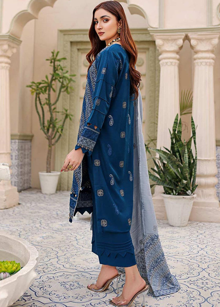 Chantilly De Lace By Aalaya Embroidered Dhanak Suits Unstitched 3 Piece ALY22CDL-V3 D-01 - Winter Collection