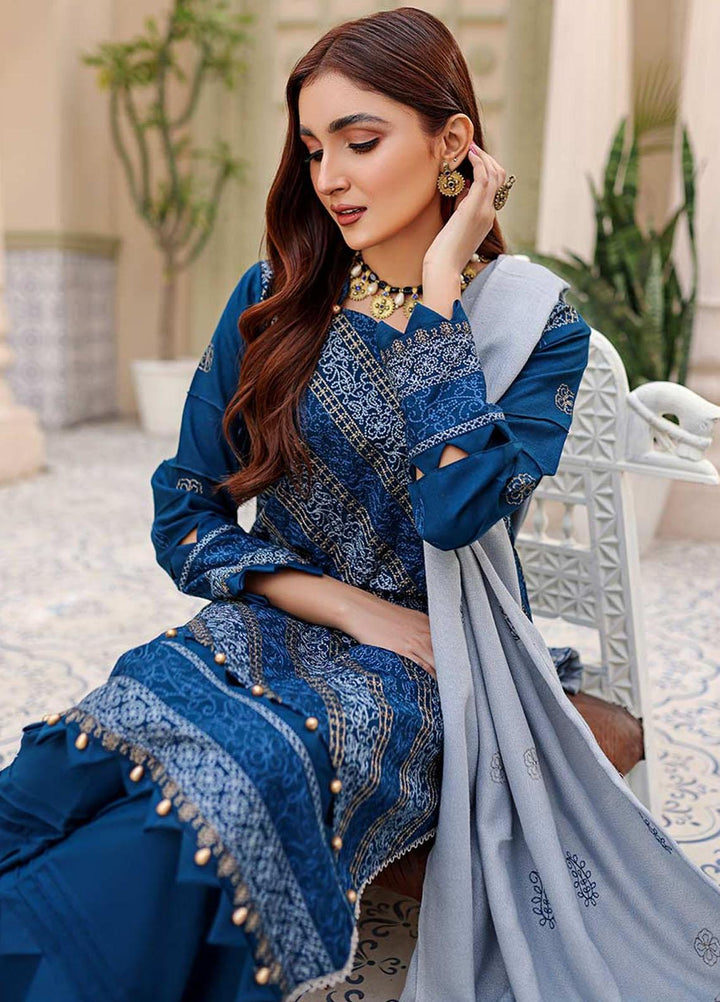 Chantilly De Lace By Aalaya Embroidered Dhanak Suits Unstitched 3 Piece ALY22CDL-V3 D-01 - Winter Collection