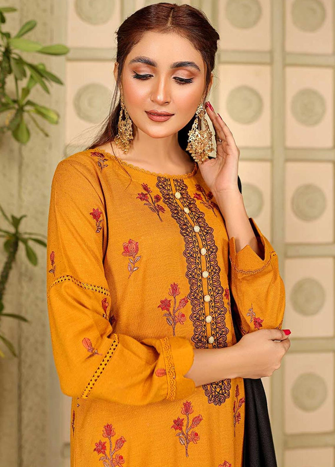 Chantilly De Lace By Aalaya Embroidered Dhanak Suits Unstitched 3 Piece ALY22CDL-V3 D-02 - Winter Collection