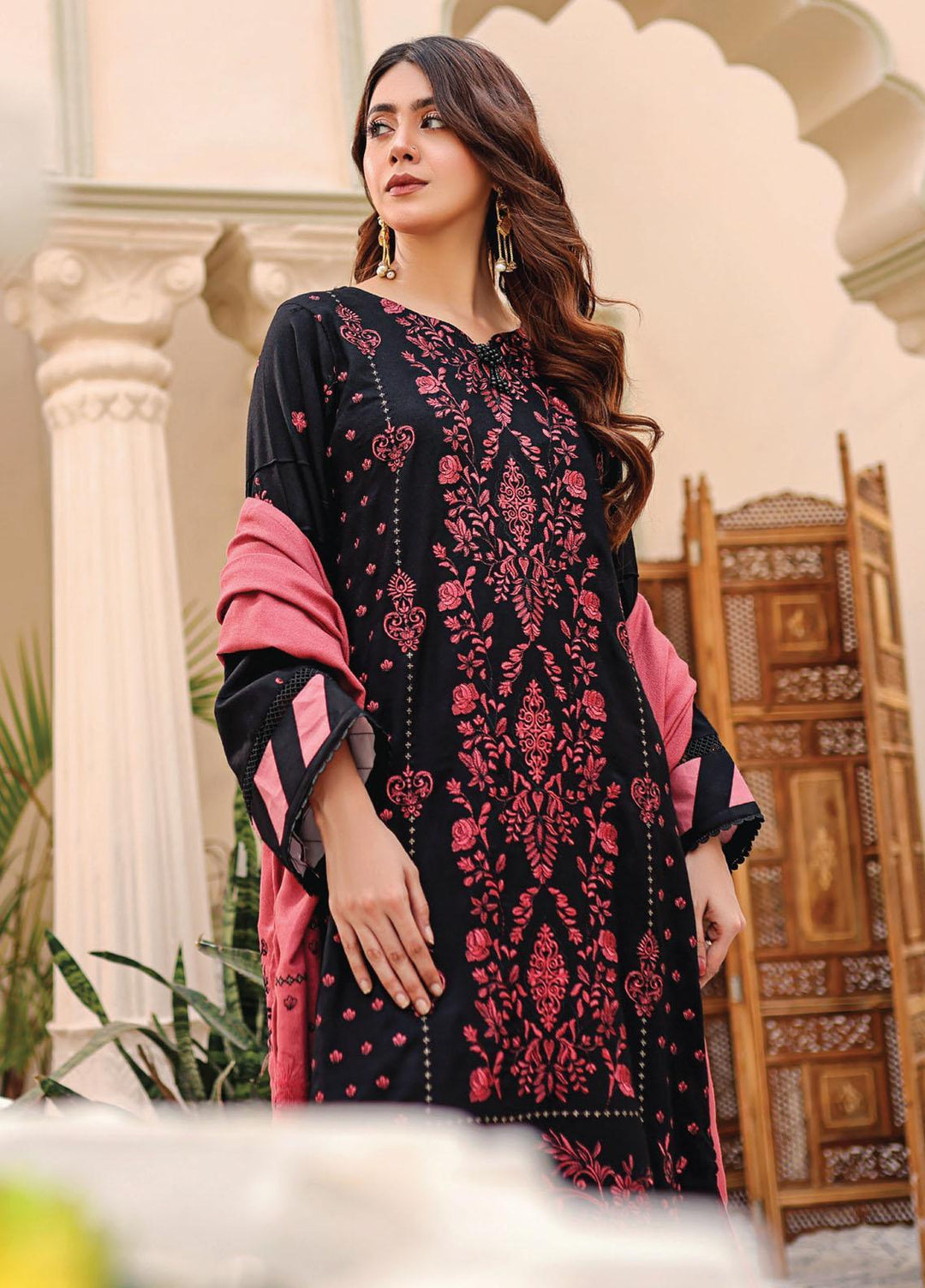 Chantilly De Lace By Aalaya Embroidered Dhanak Suits Unstitched 3 Piece ALY22CDL-V3 D-03 - Winter Collection