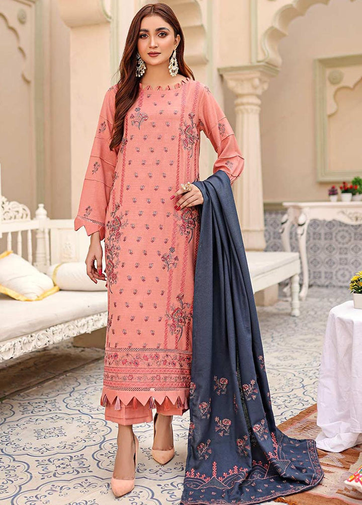 Chantilly De Lace By Aalaya Embroidered Dhanak Suits Unstitched 3 Piece ALY22CDL-V3 D-04 - Winter Collection