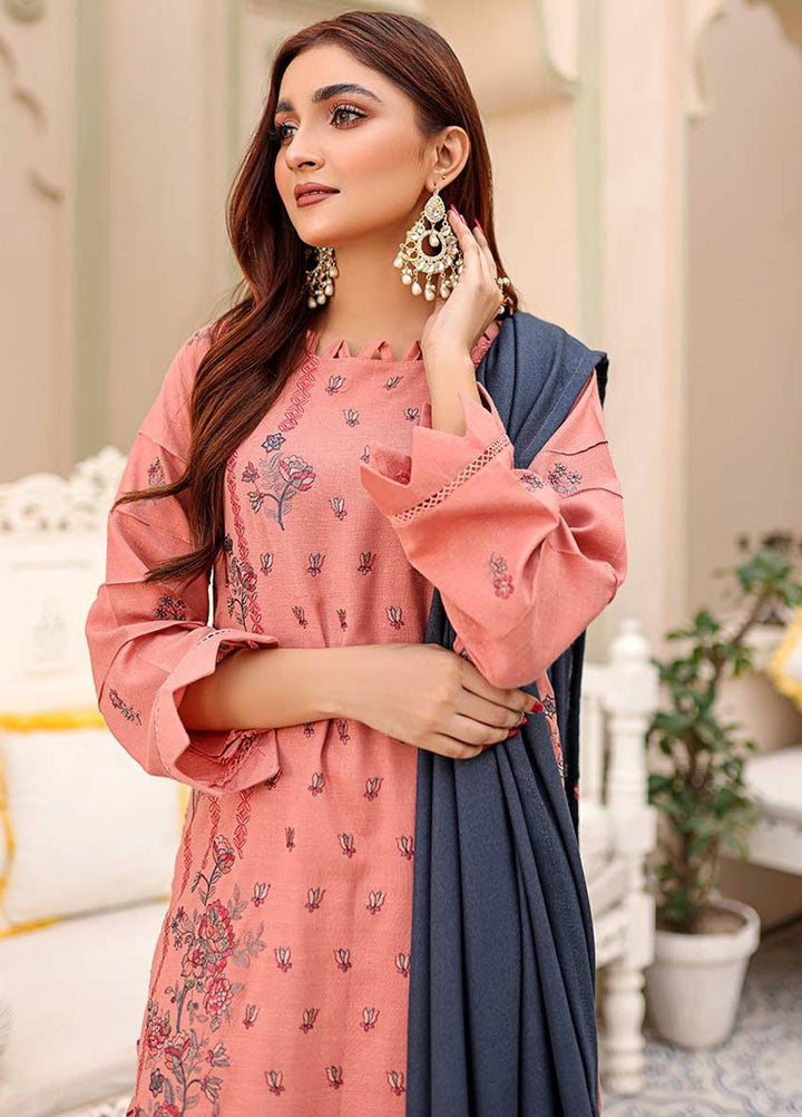 Chantilly De Lace By Aalaya Embroidered Dhanak Suits Unstitched 3 Piece ALY22CDL-V3 D-04 - Winter Collection