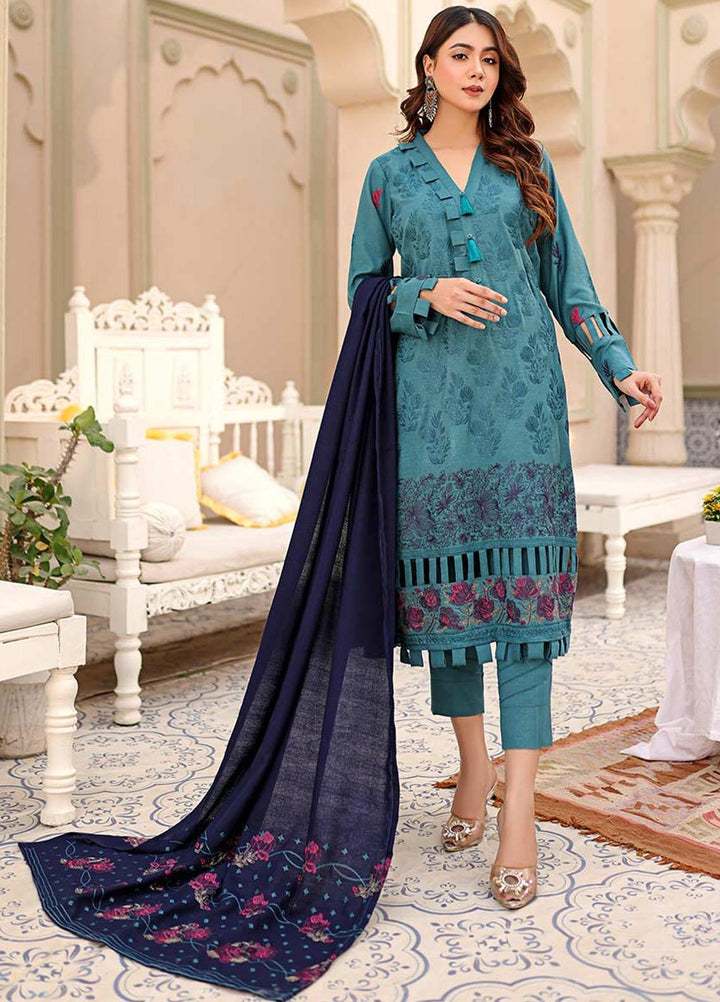 Chantilly De Lace By Aalaya Embroidered Dhanak Suits Unstitched 3 Piece ALY22CDL-V3 D-05 - Winter Collection