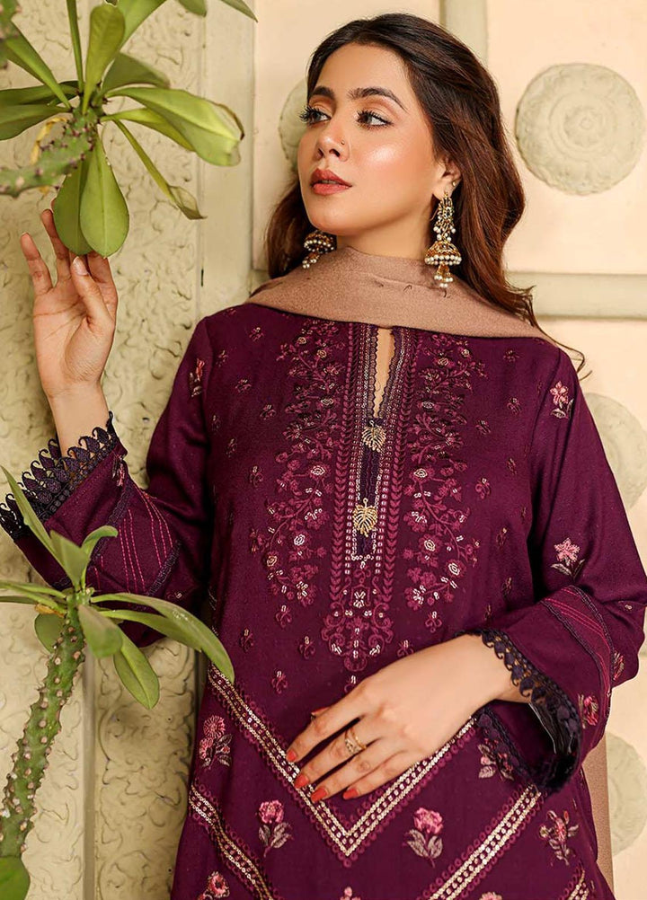 Chantilly De Lace By Aalaya Embroidered Dhanak Suits Unstitched 3 Piece ALY22CDL-V3 D-06 - Winter Collection
