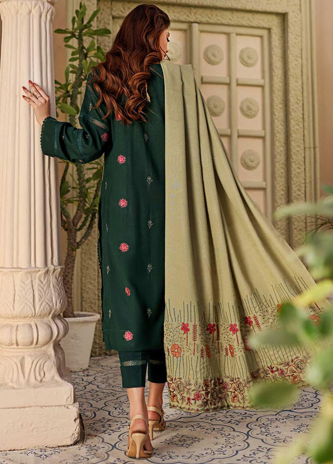 Chantilly De Lace By Aalaya Embroidered Dhanak Suits Unstitched 3 Piece ALY22CDL-V3 D-07 - Winter Collection
