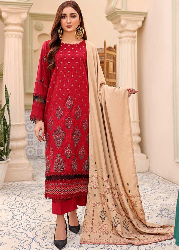 Chantilly De Lace By Aalaya Embroidered Dhanak Suits Unstitched 3 Piece ALY22CDL-V3 D-08 - Winter Collection
