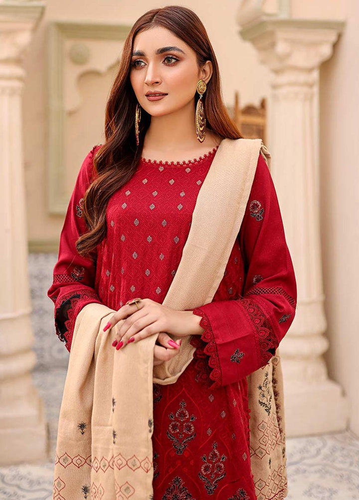 Chantilly De Lace By Aalaya Embroidered Dhanak Suits Unstitched 3 Piece ALY22CDL-V3 D-08 - Winter Collection