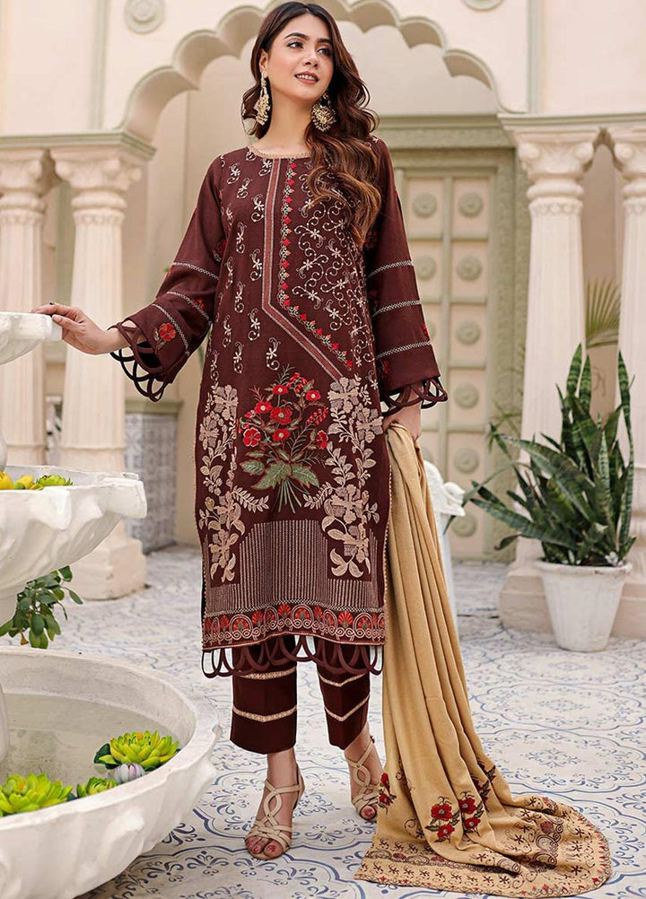 Chantilly De Lace By Aalaya Embroidered Dhanak Suits Unstitched 3 Piece ALY22CDL-V3 D-09 - Winter Collection
