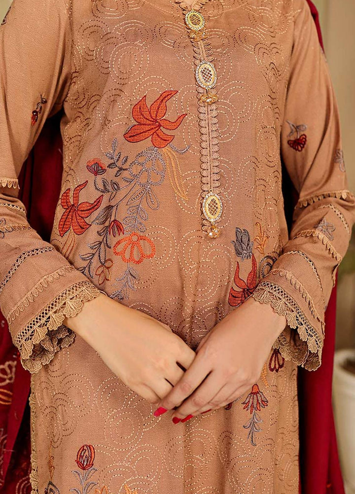 Chantilly De Lace By Aalaya Embroidered Dhanak Suits Unstitched 3 Piece ALY22CDL-V3 D-10 - Winter Collection
