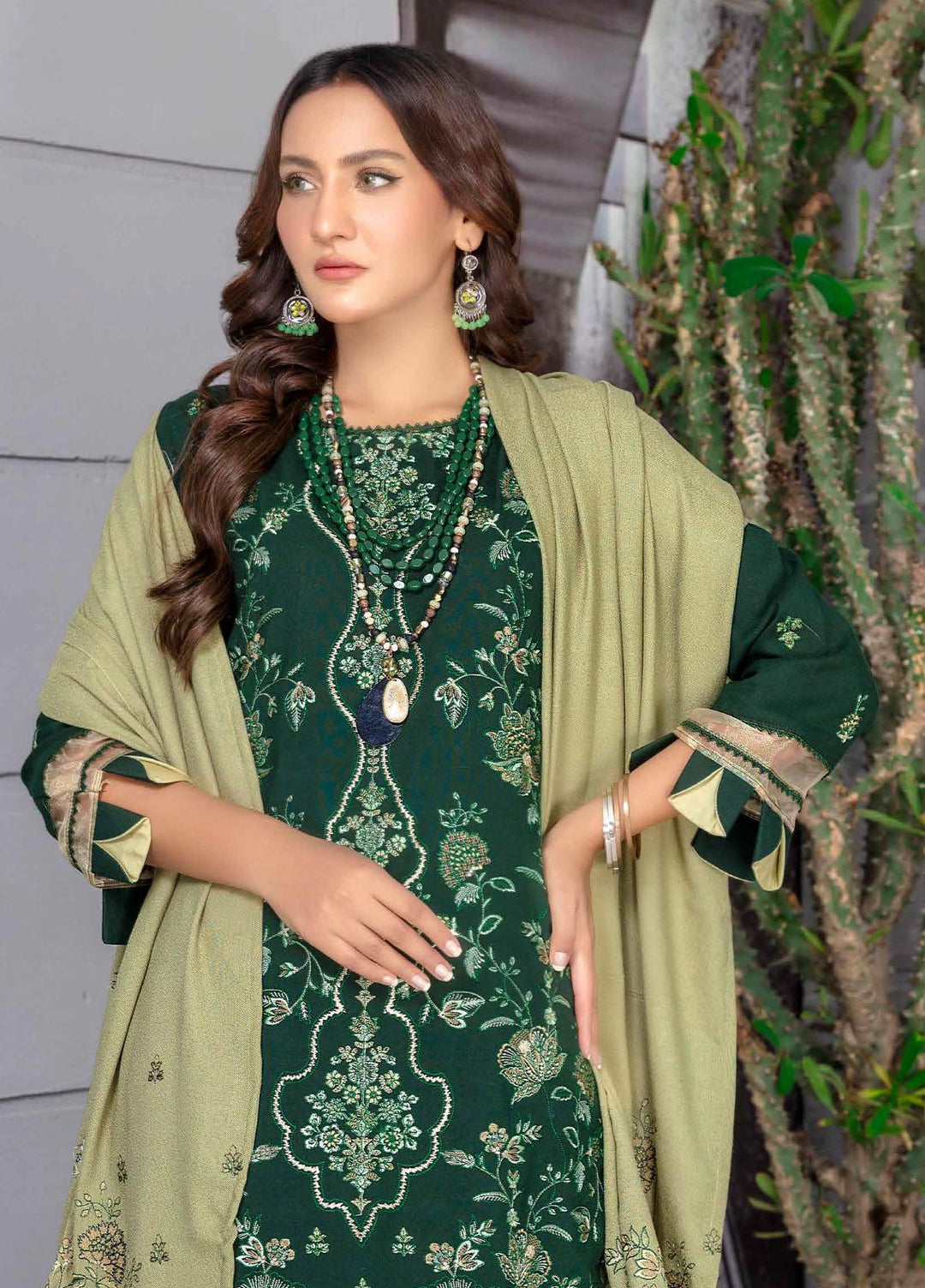 Chantilly De Lace By Aalaya Embroidered Dhanak Suits Unstitched 3 Piece ALY22CDL-V2 D-01 - Winter Collection