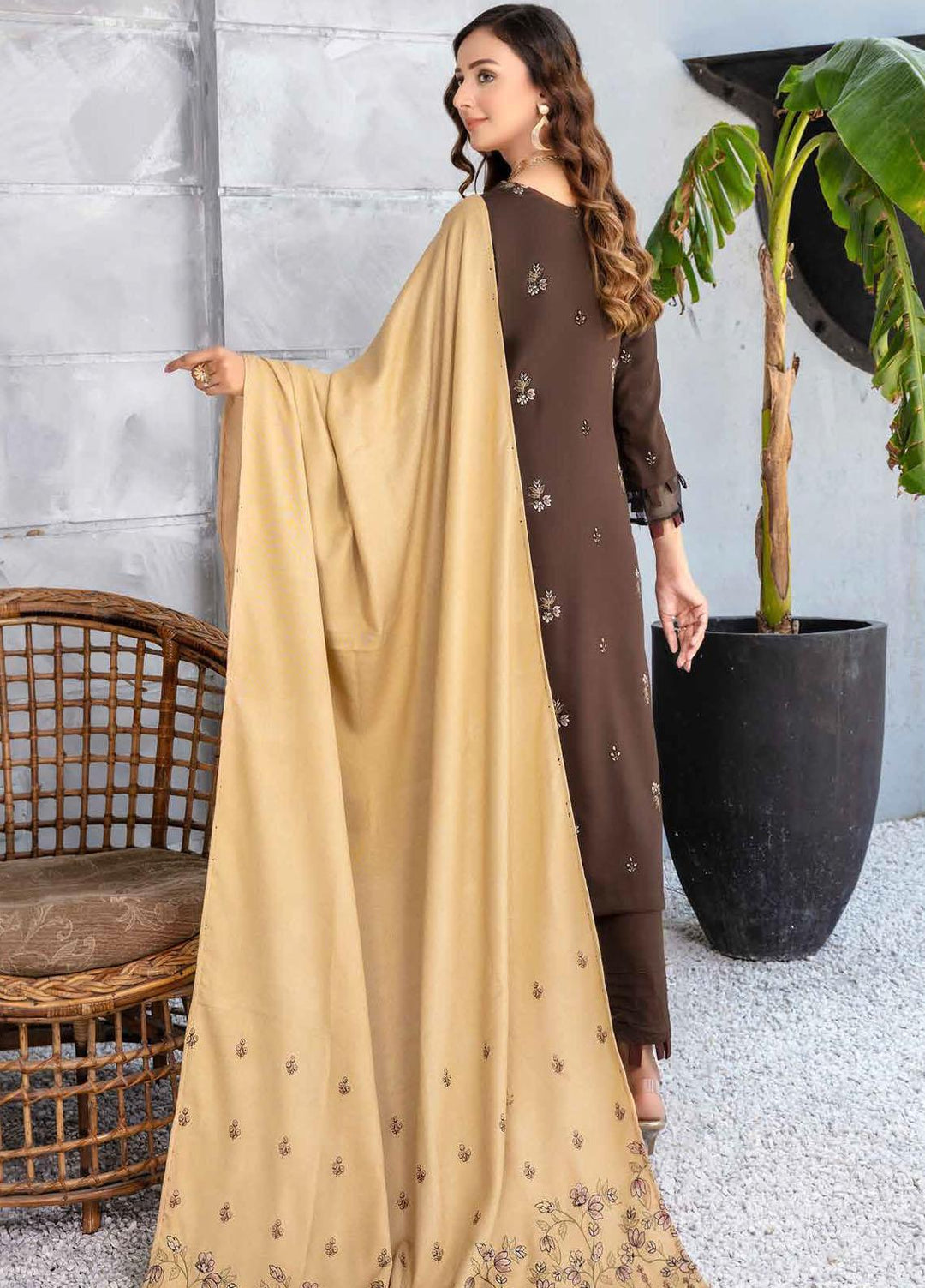 Chantilly De Lace By Aalaya Embroidered Dhanak Suits Unstitched 3 Piece ALY22CDL-V2 D-05 - Winter Collection